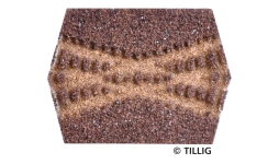 TILLIG 86322 - TT Gleisbettung Modellgleis dunkel (braun) für Kreuzung (K2 83170 30°)
